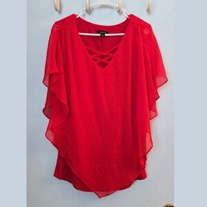 Alyx Red Overlay Top sz 1X